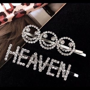 Heaven Sparkly Bling Rhinestone Font Hair Clip Pin